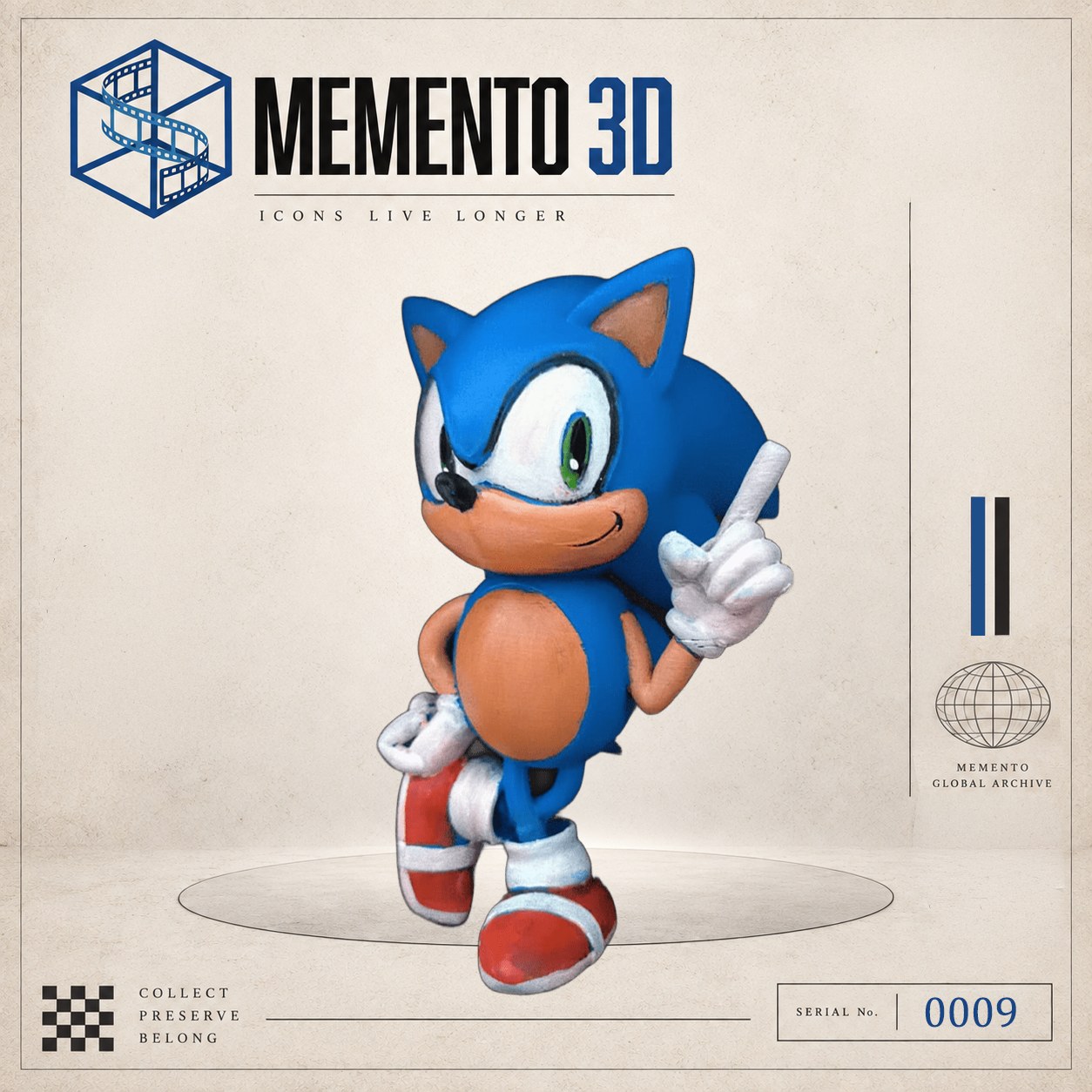 El velocista azul — figura de colección Memento, serie 0009